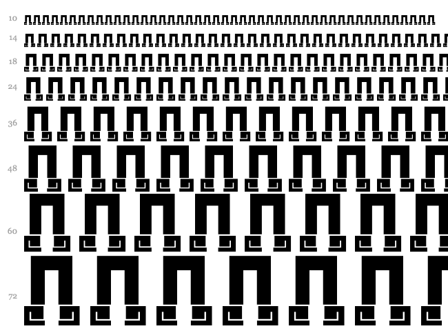 New Wave Aztec font waterfall